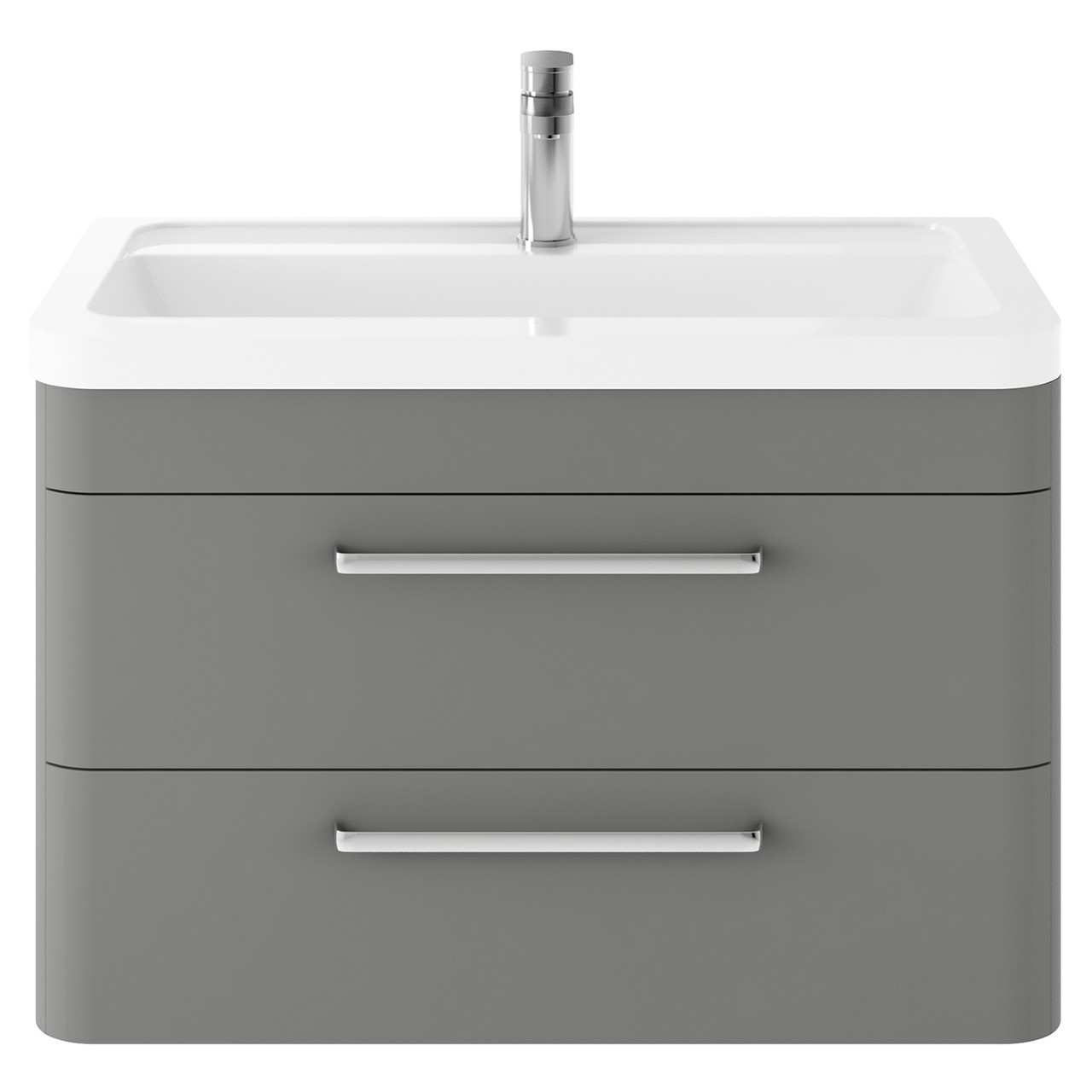 Hudson Reed Solar Matt Wall Hung 2 Drawer Vanity Unit and Ceramic Basin
