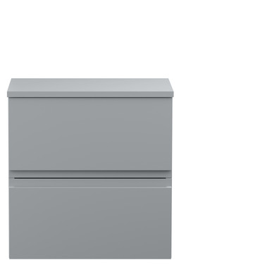 Hudson Reed Satin Grey Urban Wall Hung Drawer Vanity Unit With Worktop | | 500Mm Size 2