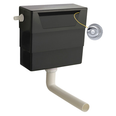 Nuie Chrome Concealed Cistern And Traditional Round Dual Flush Push Buttons | | Abs | 334Mm X 303Mm X 136Mm