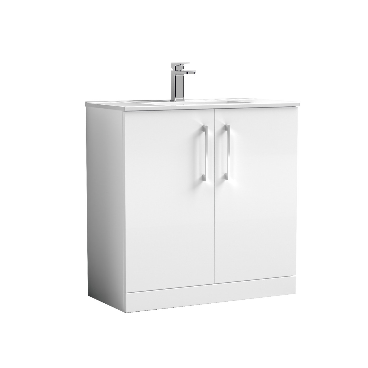 Nuie Arno 2 Door Vanity Unit and Minimalist Ceramic Basin