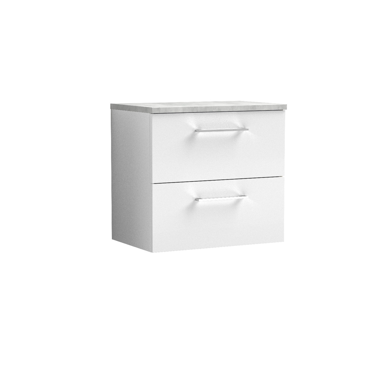 Nuie Arno Wall Hung 2 Drawer Vanity Unit with Bellato Grey Worktop