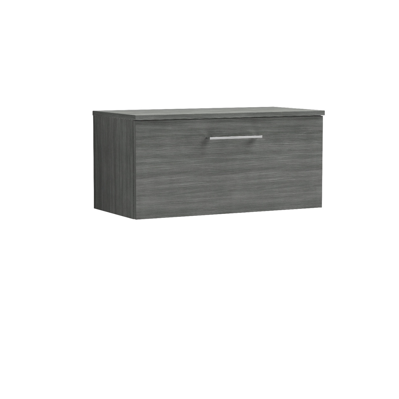 Nuie Arno Woodgrain Wall Hung Single Drawer Vanity Unit with Worktop