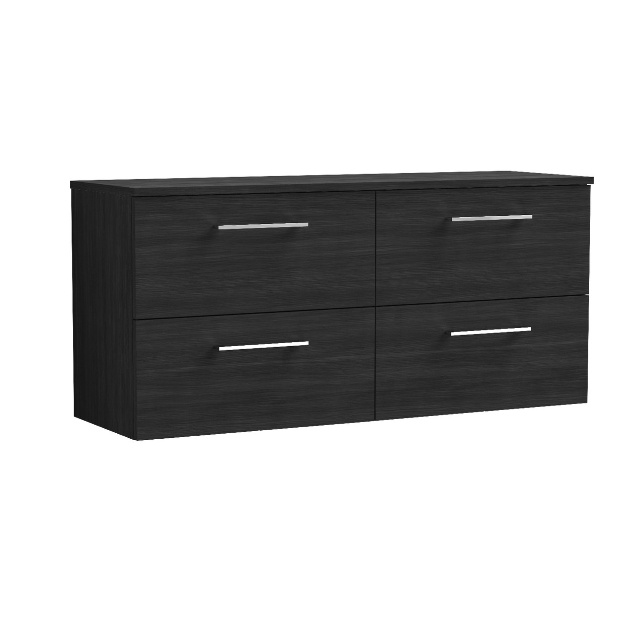 Nuie Arno Woodgrain Wall Hung 4 Drawer Vanity Unit with Worktop