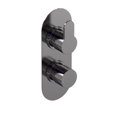 Nuie Brushed Pewter Arvan Twin Concealed Thermostatic Shower Valve | | Brass/Abs | 80Mm X 215Mm X 136Mm Size 2