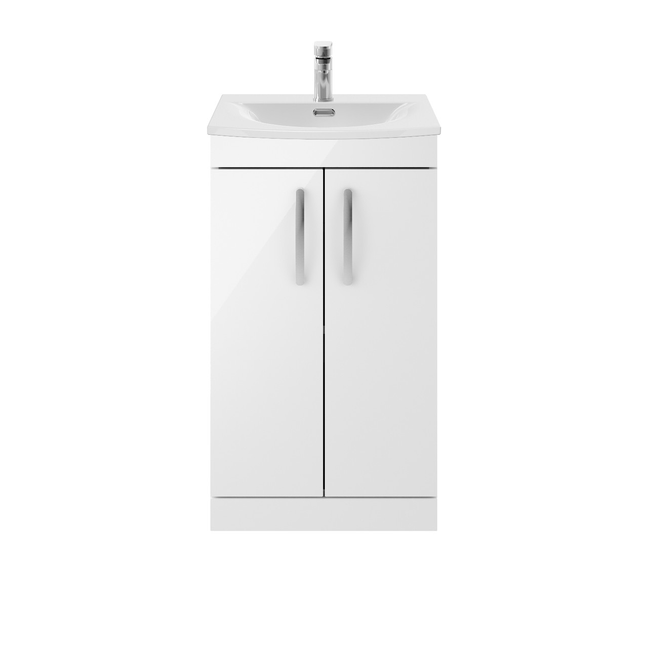 Nuie Athena 2 Door Vanity Unit and Curved Ceramic Basin