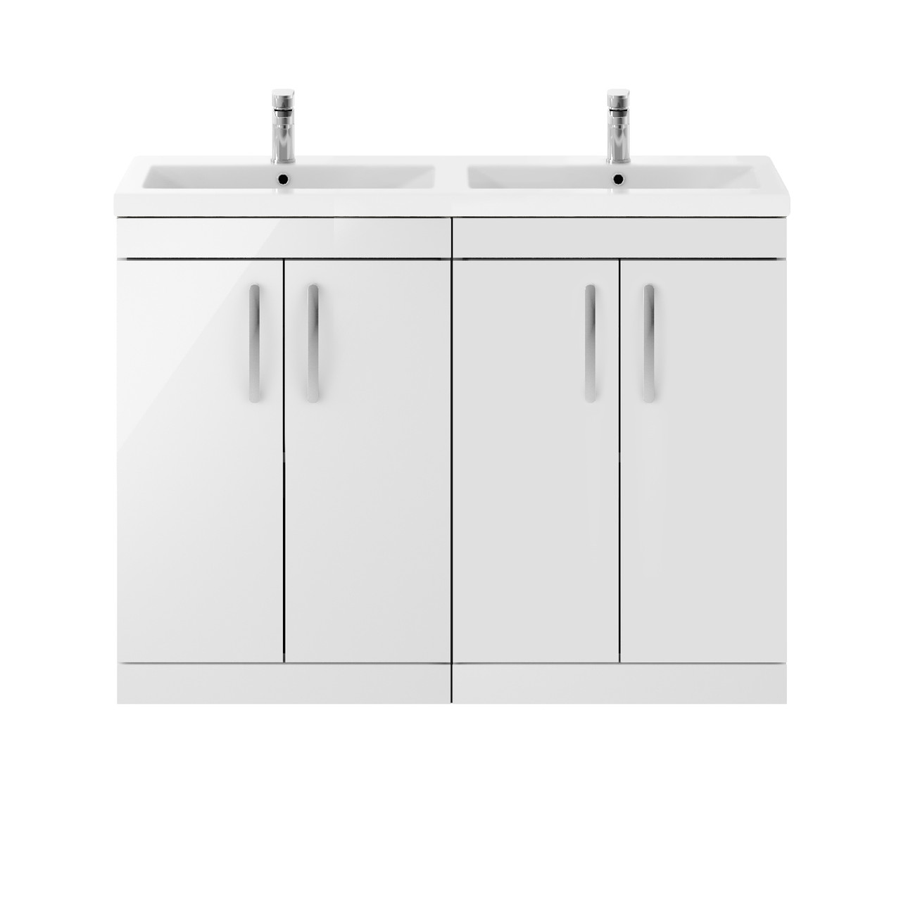 Nuie Athena 4 Door Vanity Unit and Double Ceramic Basins