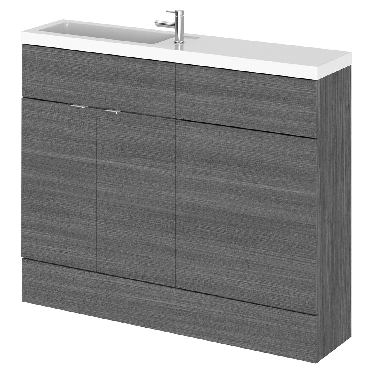 Hudson Reed Fusion Compact Woodgrain 2 Door Combination Vanity Unit Toilet Suite