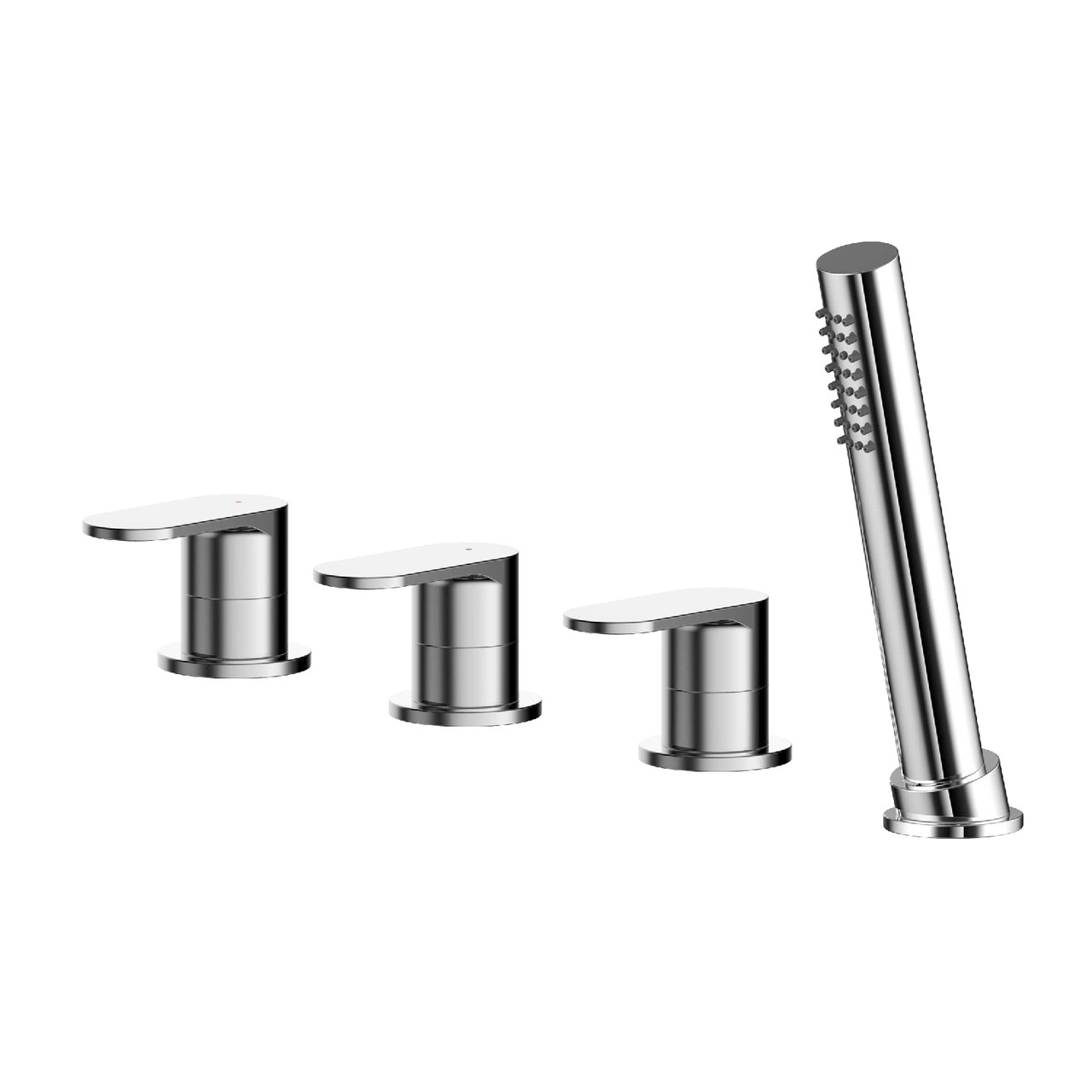 Nuie Binsey Deck Mounted 4 Tap Hole Bath Shower Mixer without Spout
