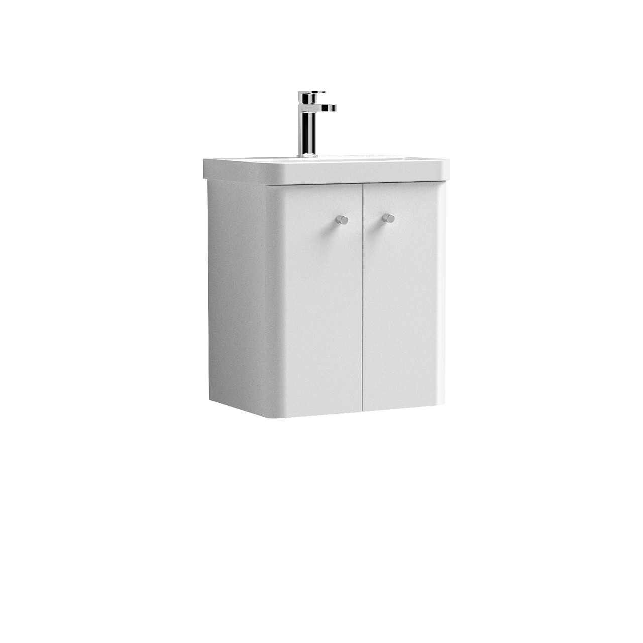 Nuie Core Wall Hung 2 Door Vanity Unit and Thin Edge Basin