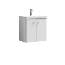 Nuie Core Wall Hung 2 Door Vanity Unit and Thin Edge Basin, alternate view 2