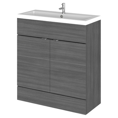 Hudson Reed Anthracite Fusion Woodgrain 2 Door Combination Vanity Unit | | Mdf | 800Mm