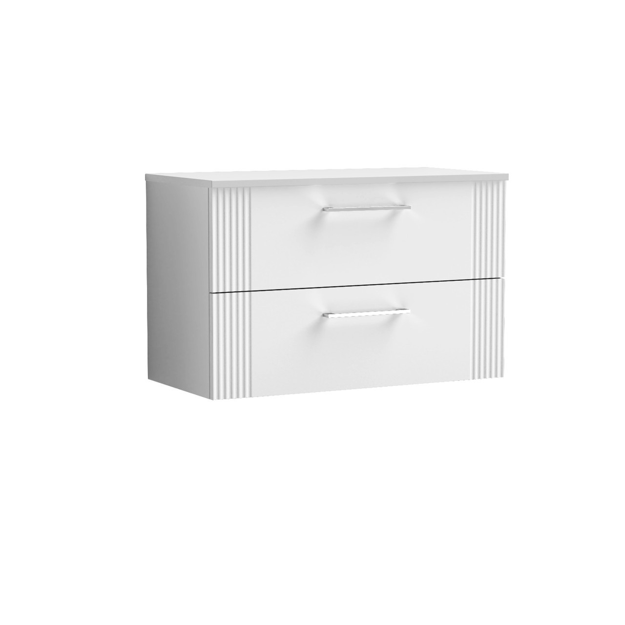 Nuie Deco Wall Hung 2 Drawer Vanity Unit with Worktop