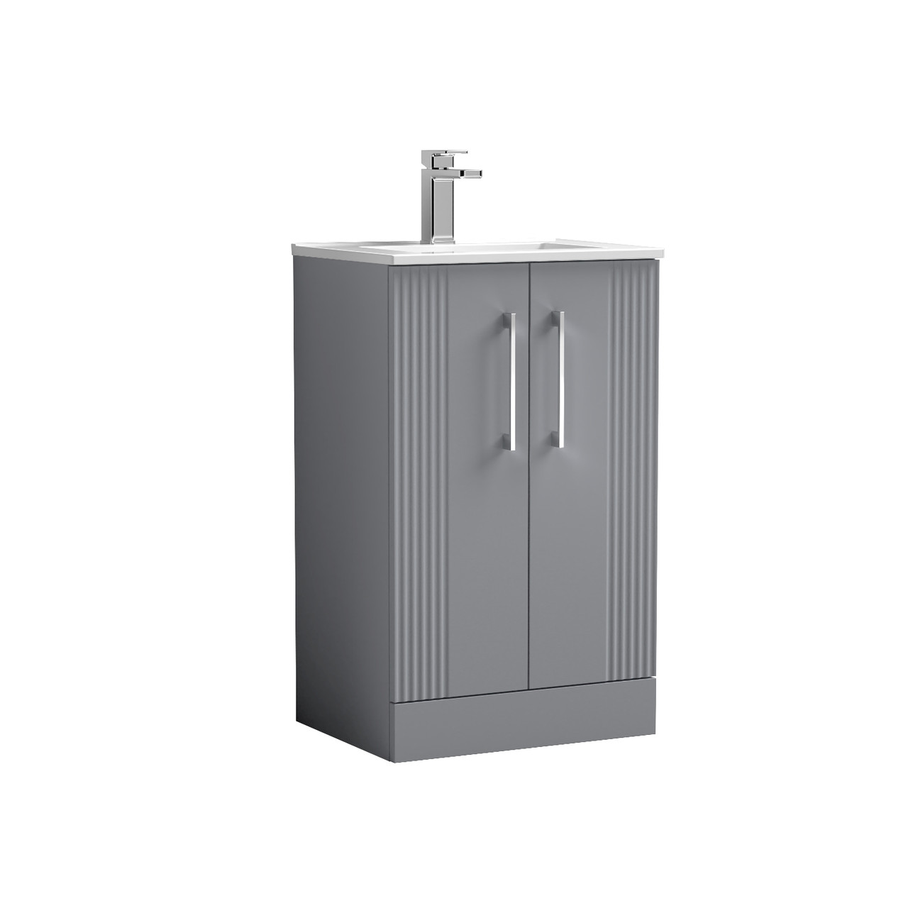Nuie Deco 2 Door Vanity Unit and Minimalist Ceramic Basin