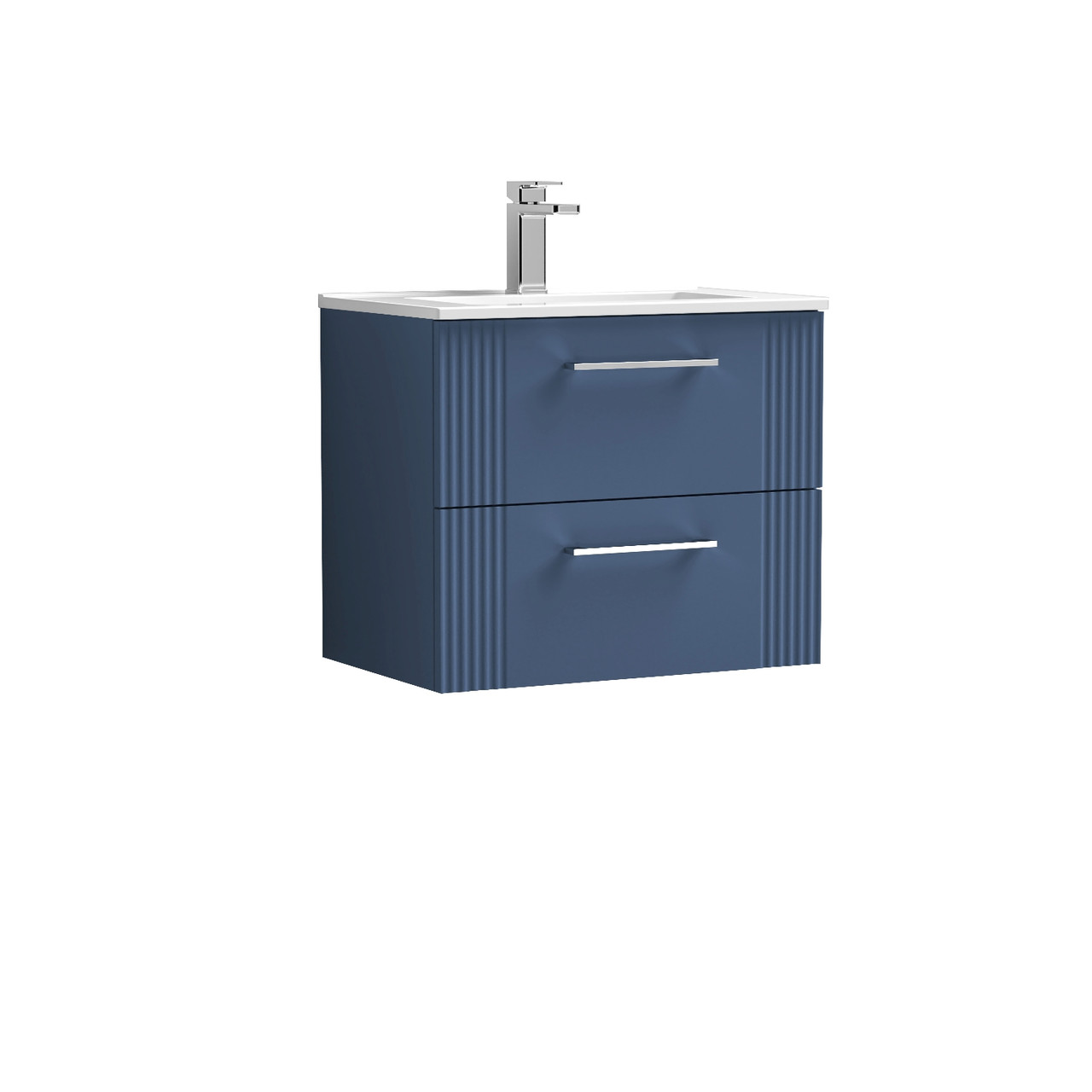 Nuie Deco Wall Hung 2 Drawer Vanity Unit and Minimalist Ceramic Basin