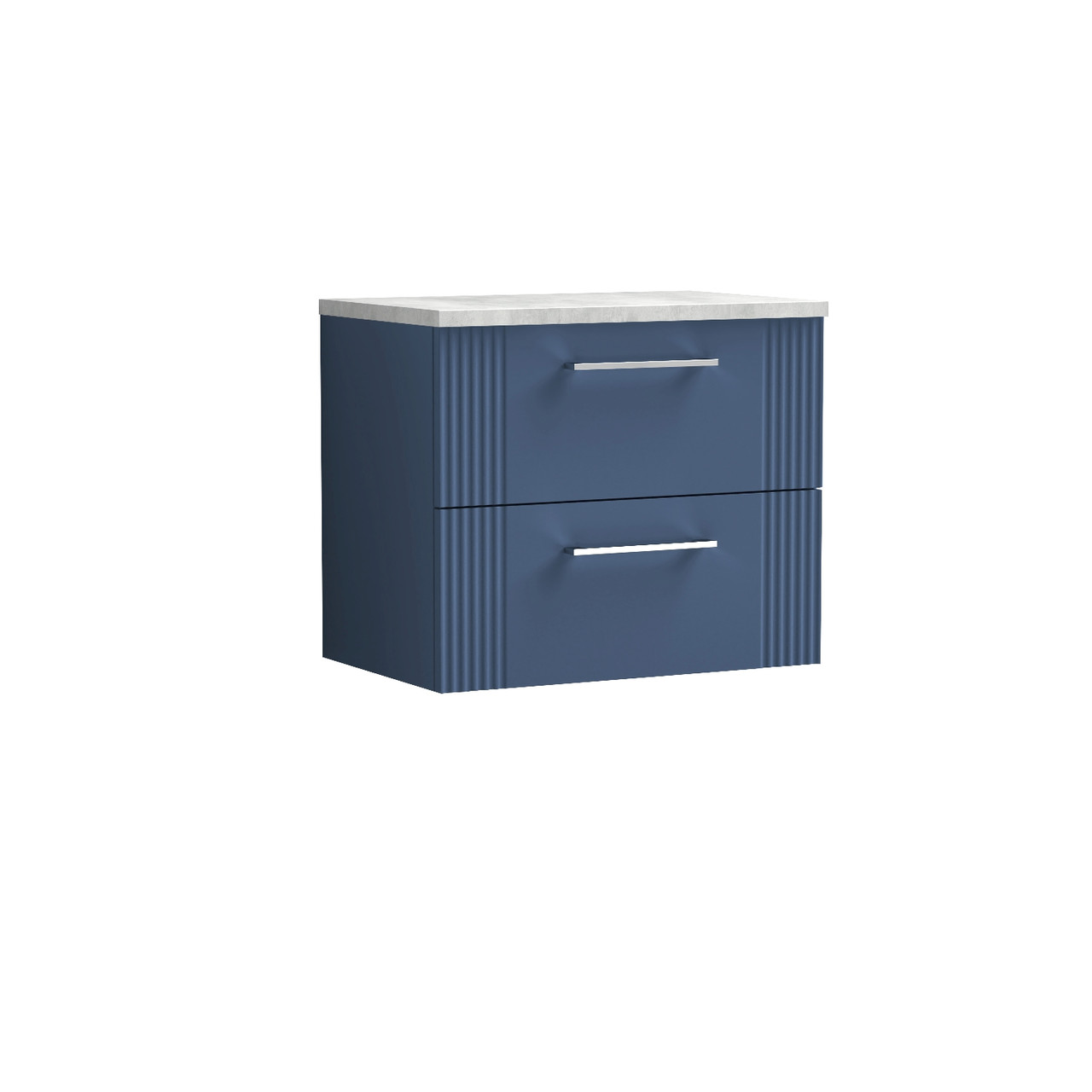 Nuie Deco Wall Hung 2 Drawer Vanity Unit with Bellato Grey Worktop