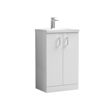 Nuie Gloss White Arno Compact 2 Door Vanity Unit And Ceramic Basin | | Mdf | 500Mm