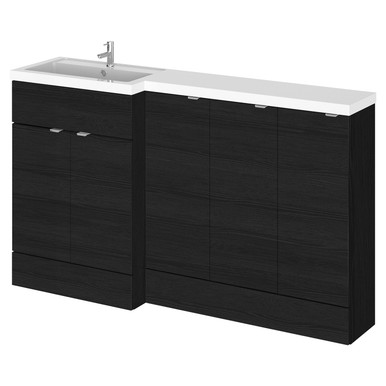Hudson Reed Charcoal Black Fusion Woodgrain Door Combination Left Hand Basin Vanity Unit | | Mdf | 1500Mm Size 5