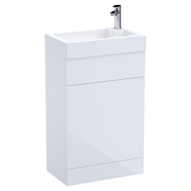 Nuie Gloss White Athena 2 In 1 Toilet And Basin Unit | | Mdf | 500Mm