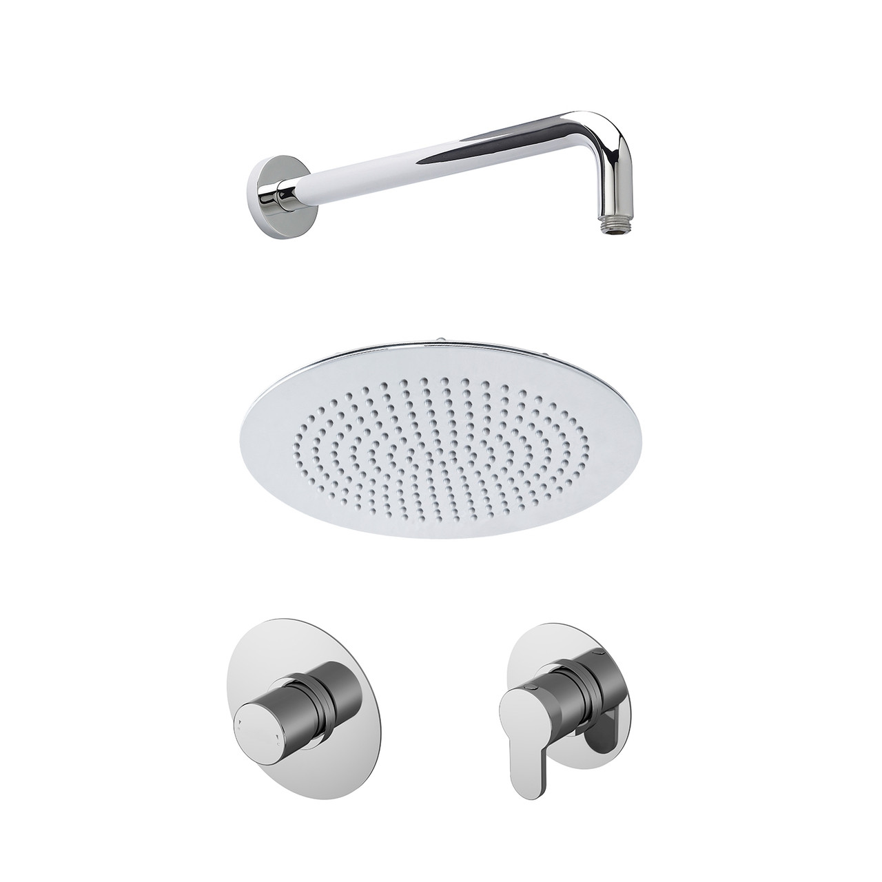 Nuie Arvan 1 Outlet Concealed Thermostatic Shower Bundle with Fixed Head and Wall Arm