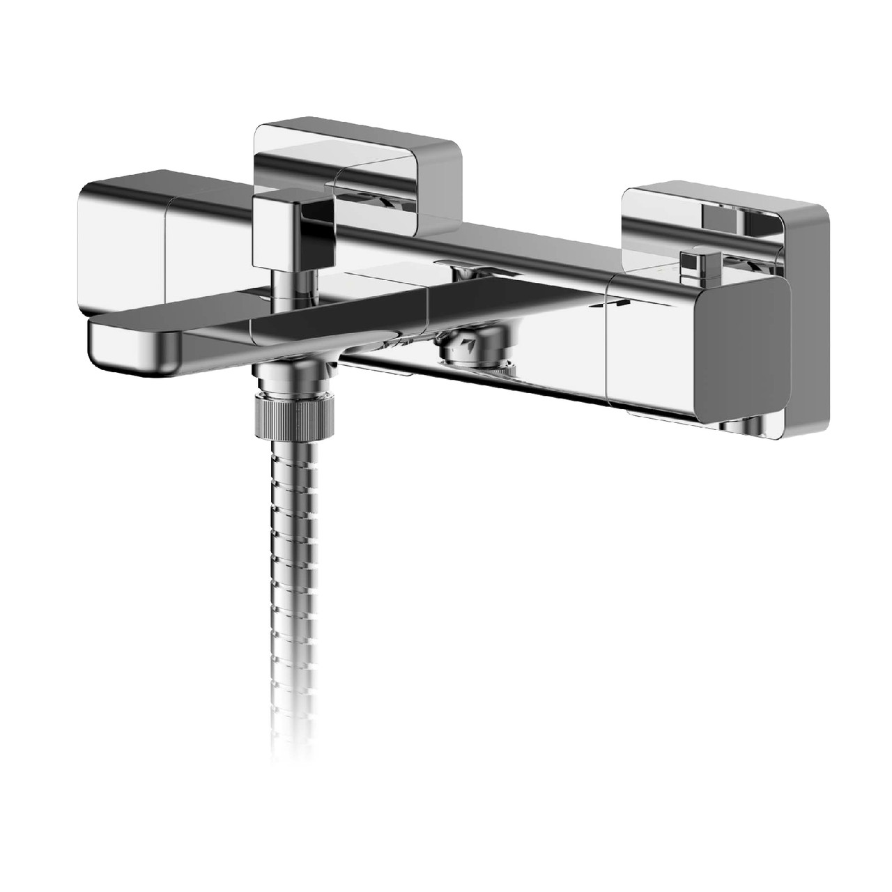 Nuie Chrome Windon Wall Mounted Thermostatic Bath Shower Mixer Tap | | Brass | 252Mm X 40Mm X 150Mm