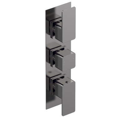 Nuie Brushed Pewter Windon Triple Concealed Thermostatic Shower Valve With Diverter | | Brass | 80Mm X 298Mm X 136Mm