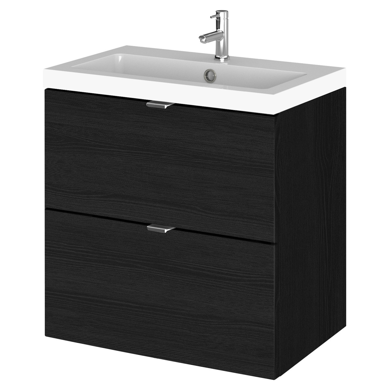 Hudson Reed Fusion Woodgrain Wall Hung 2 Drawer Combination Vanity Unit