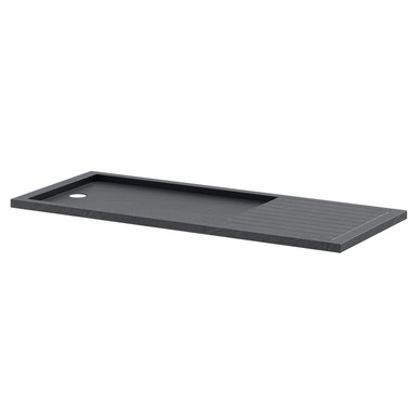 Hudson Reed Slate Grey Pearlstone Slate Rectangular Walk In Shower Tray | | Acrylic/Stone Resin | 1700Mm X 700Mm X 40Mm