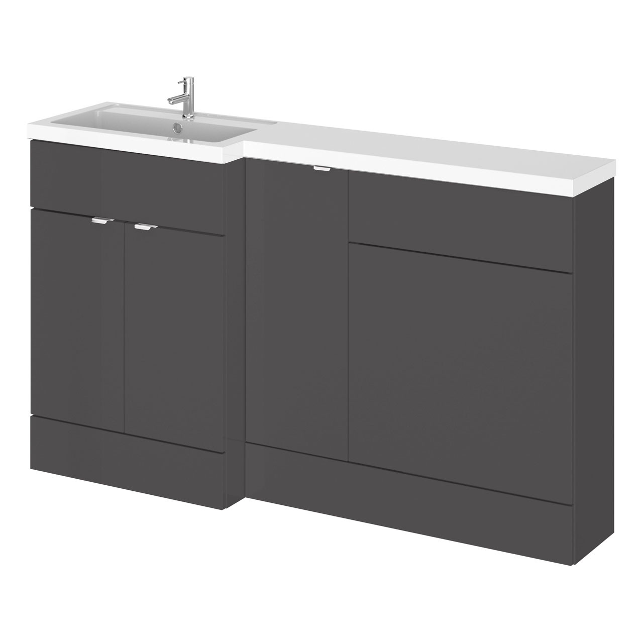 Hudson Reed Fusion 3 Door Combination Left Hand Basin Vanity Unit Toilet Suite