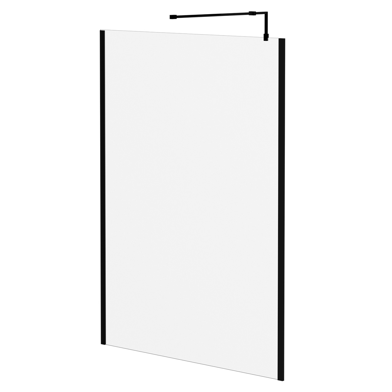 Colore 8mm Clear Glass Walk In Shower Screen including Wall Channel with End Profile and Support Bar