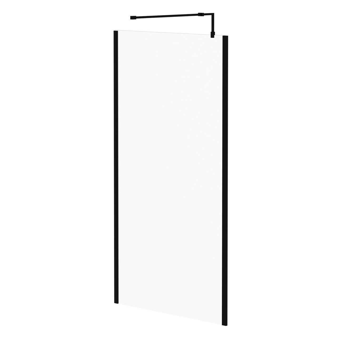 Colore 8mm Clear Glass Walk In Shower Screen including Wall Channel with End Profile and Support Bar