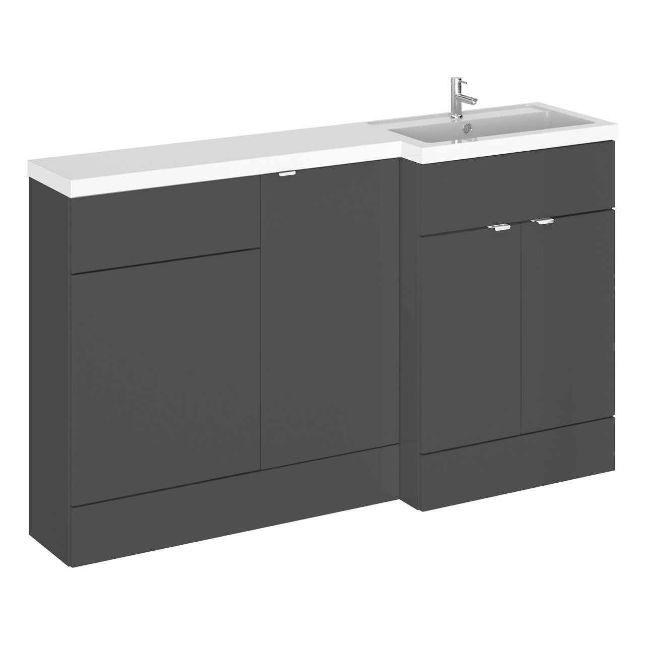 Hudson Reed Fusion 3 Door Combination Right Hand Basin Vanity Unit Toilet Suite