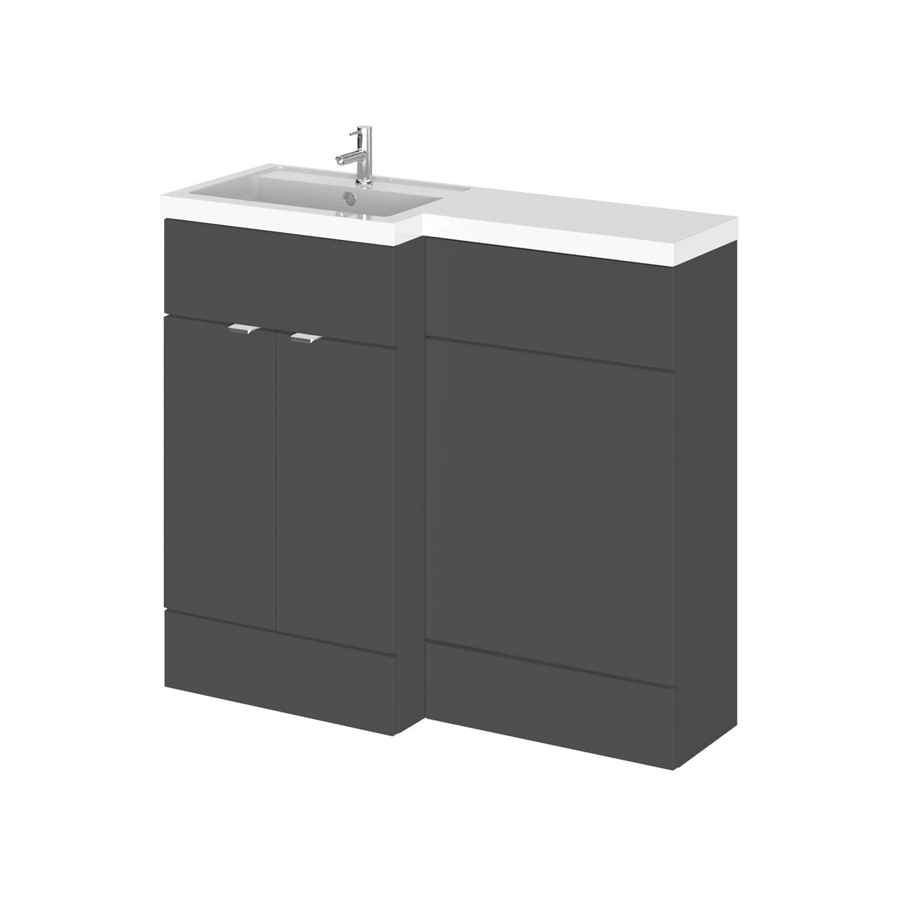 Hudson Reed Fusion 2 Door Combination Left Hand Basin Vanity Unit Toilet Suite