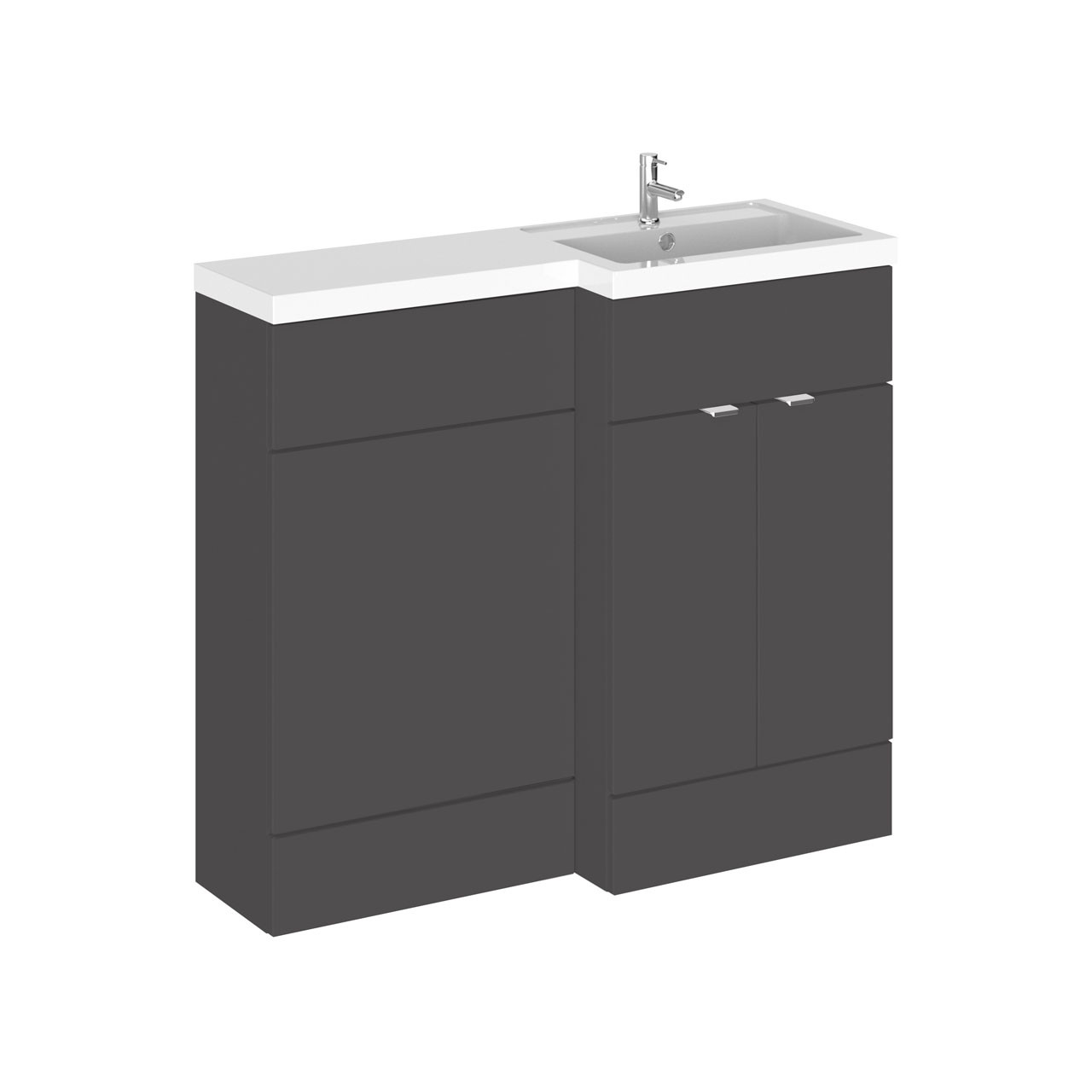 Hudson Reed Fusion 2 Door Combination Right Hand Basin Vanity Unit Toilet Suite