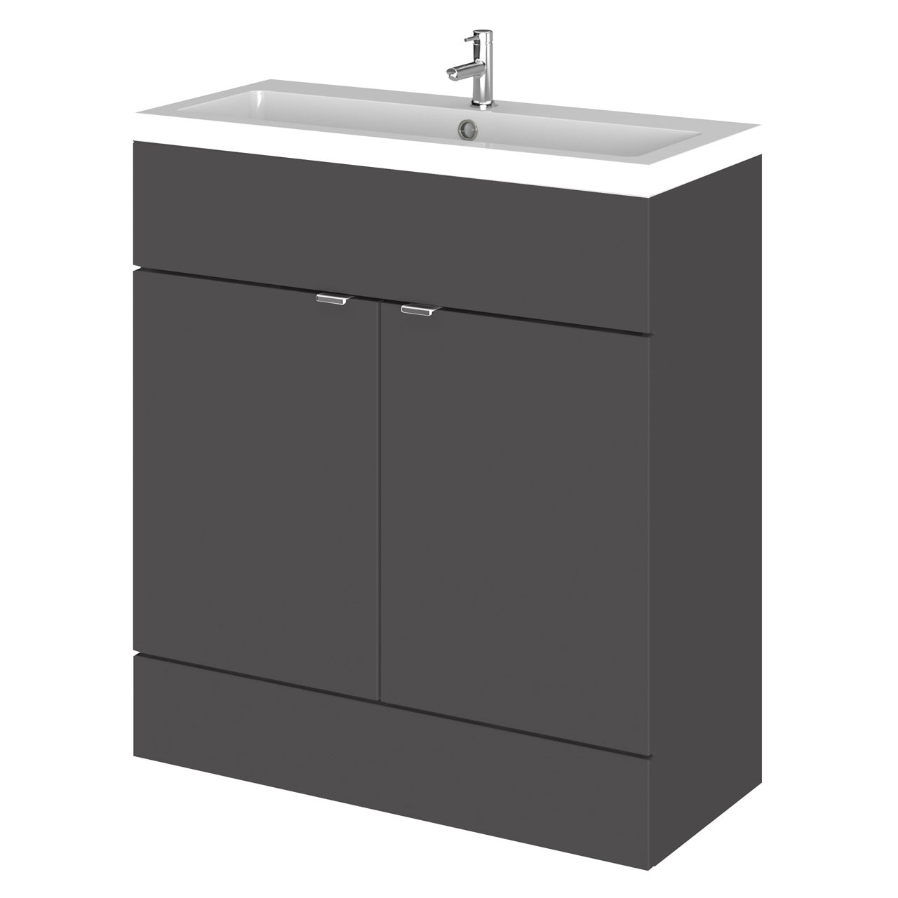 Hudson Reed Gloss Grey Fusion 2 Door Combination Vanity Unit | | Mdf | 800Mm