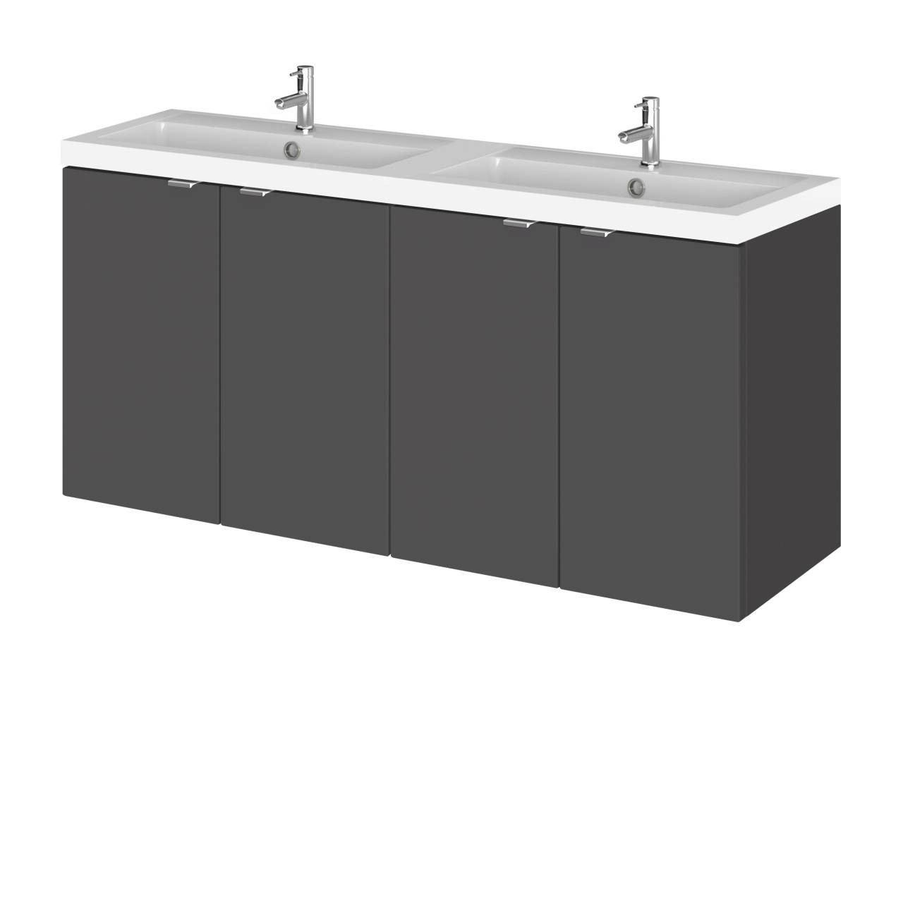 Hudson Reed Fusion Wall Hung 4 Door Combination Vanity Unit with Double Basins