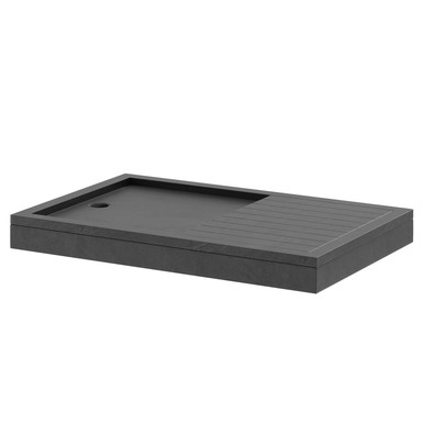 Wholesale Domestic Slate Grey Pearlstone Slate Rectangular Walk In Shower Tray And Plinth | | Acrylic/Stone Resin | 1400Mm X 900Mm X 40Mm
