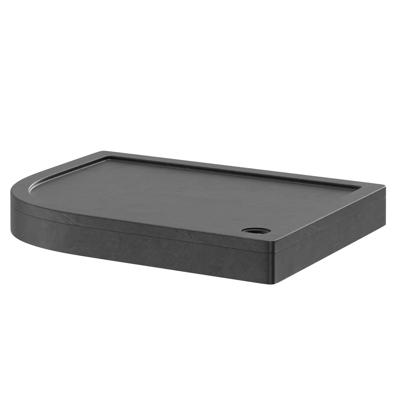 Pearlstone Slate Left Hand Offset Quadrant Shower Tray and Plinth
