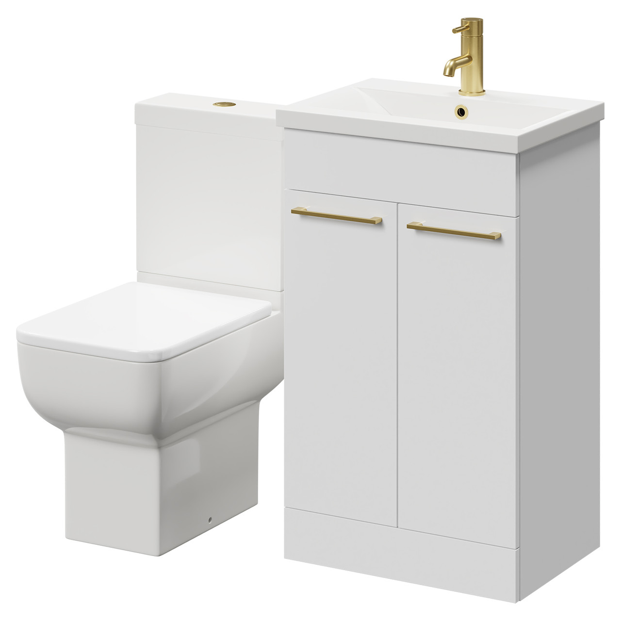 Alessio Vanity Unit and Toilet Suite including Open Back Toilet and Floor Standing Vanity Unit