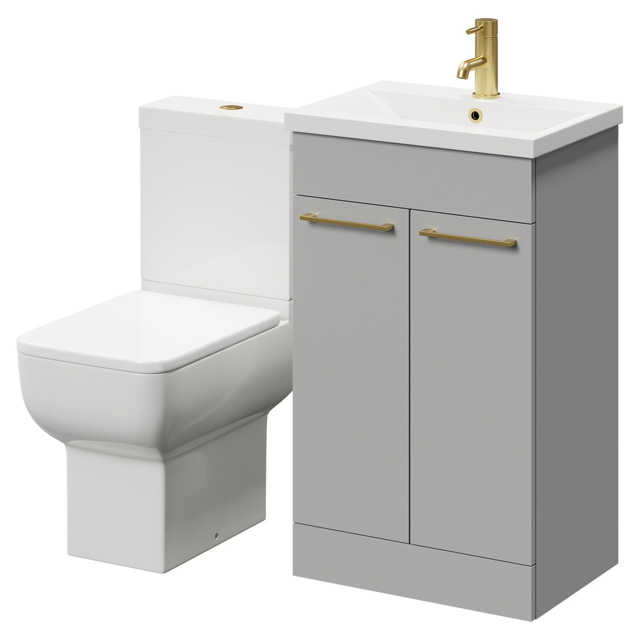 Alessio Vanity Unit and Toilet Suite including Open Back Toilet and Floor Standing Vanity Unit