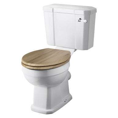 Old London Richmond Close Coupled Toilet Pan and Cistern with Ceramic Flush Lever, alternate view 3
