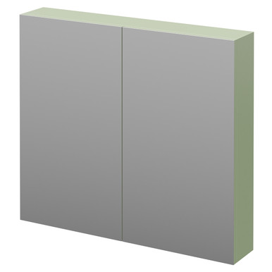Napoli Olive Green Wall Mounted Mirrored Cabinet | | Glass/Mdf | 800Mm