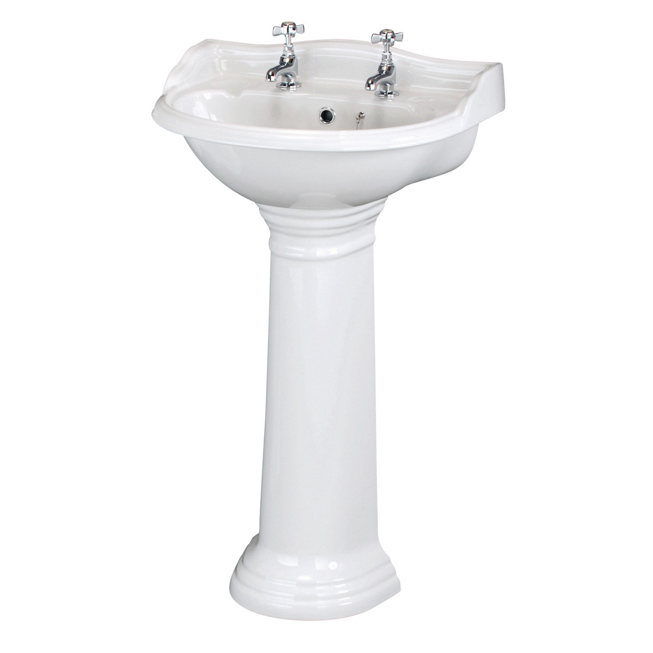 Old London White Chancery Basin And Full Pedestal | | Ceramic | 380Mm