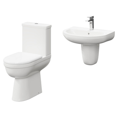 Wholesale Domestic White Ideal Semi Pedestal Basin And Comfort Height Toilet Suite | | Abs | 560Mm