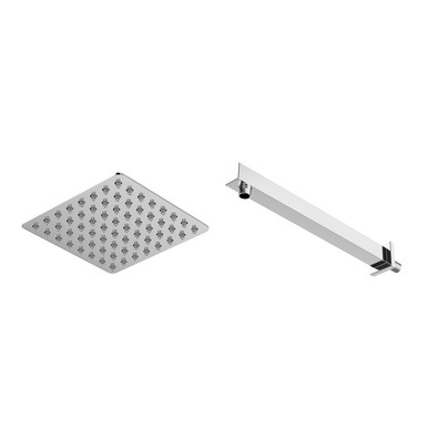 Wholesale Domestic Chrome Polished Thin Square Fixed Shower Head And Wall Arm | | Stainless Steel | 200Mm