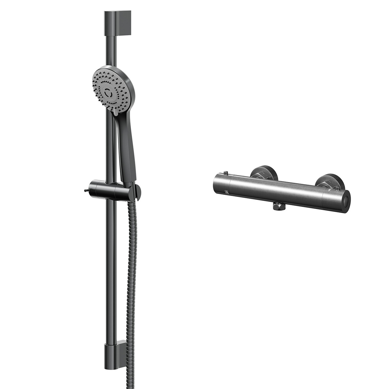 Colore Round Thermostatic Bar Valve Mixer Shower with Round Slide Rail Kit
