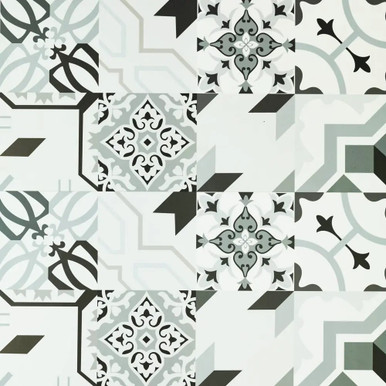 Oak Legends Leaf Victorian Mosaic Luxury Vinyl Bathroom Floor Tiles, alternate view 3