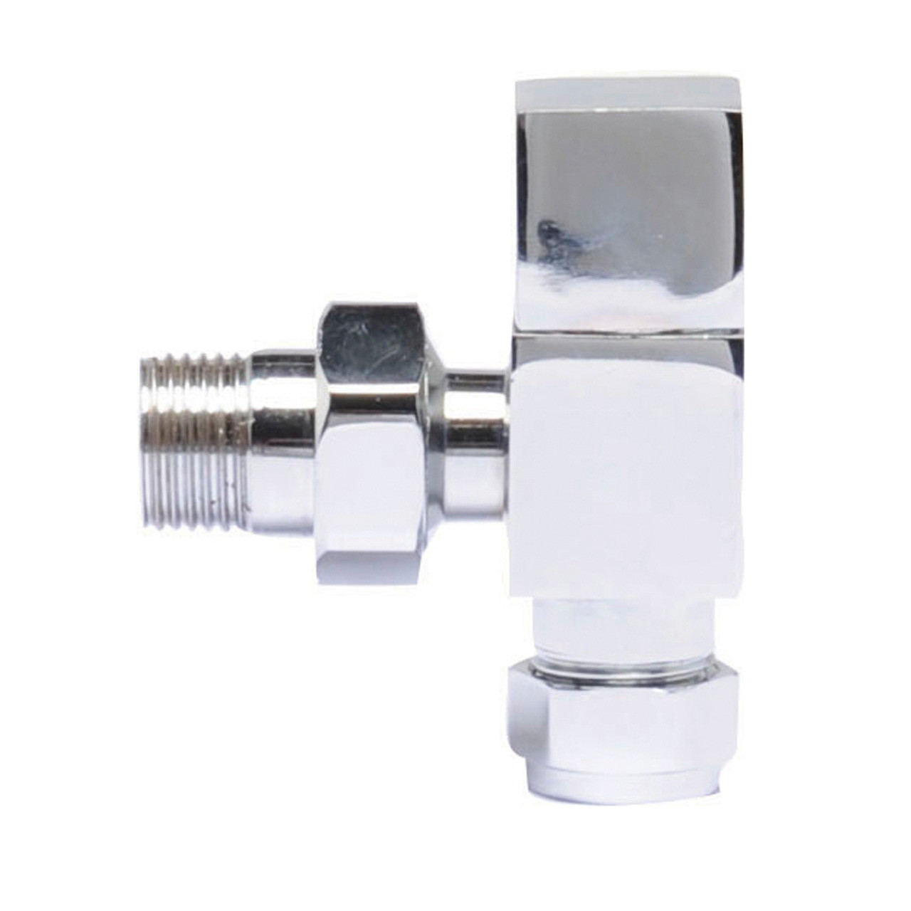 Nuie Chrome Square Angled Radiator Valves | | Steel