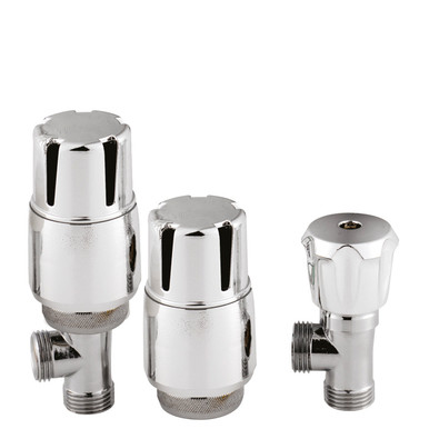 Nuie Chrome Thermostatic Angled Radiator Valves | | Steel