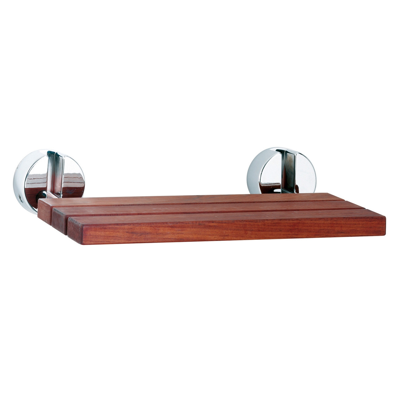Nuie Wooden Shower Seat with Chrome Hinges