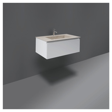 Rak Ceramics Gloss White Joy Uno Wall Hung Single Drawer Vanity Unit | | Mdf | 800Mm